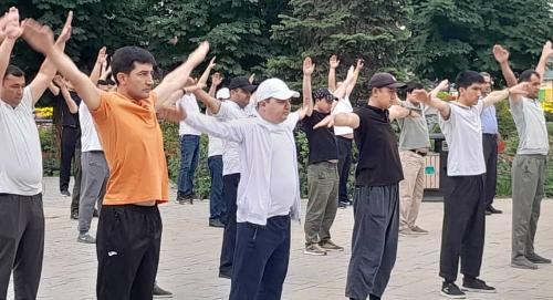 Спортивная суббота в поддержку инициативы Лидера нации: коллектив РТСУ на утренней зарядке